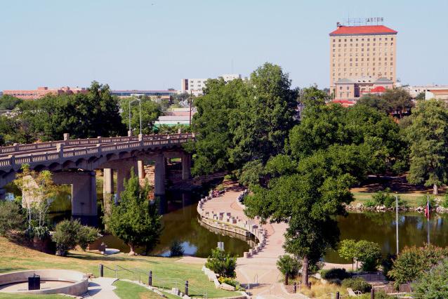 A view of downtown San Angelo with the concho river